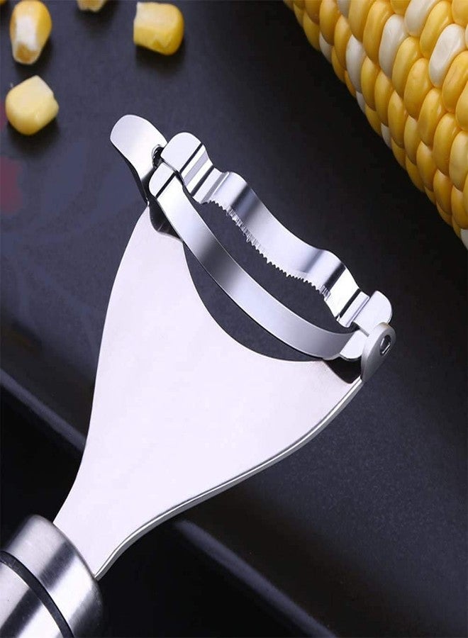 Zinley 1 pc Corn Threshing Peeler Stripper Corns Cob Remover Cutter Stainless Steel Peeler Vegetable Peeler Corn Planer - Image 4
